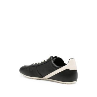 Rick Owens Contrast-Panel Calf Leather Sneaker - Black