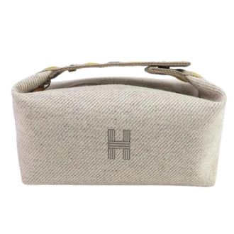 Herm&egrave;s Pre-owned Bride A Pouch Wool Pouch - Dames - Pre-owned - Beige - Maat: ONE Size Wol
