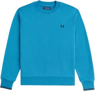 Fred Perry Crew-neck Sweatshirt - Heren - Sweatshirts - Blauw - XL - Katoen - Hoodies & sweatvesten