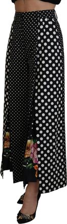 Dolce & Gabbana Womens Multicolor Polka Dots High Waist Pants Cotton