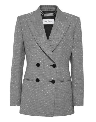 Philipp Plein Blazer Regular Gold Fit Pied De Poule