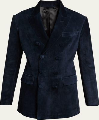 Tom Ford Mens Suede Double-Breasted Sport Coat