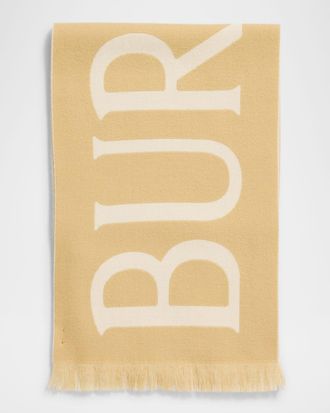 Burberry Mens Wool Logo B-Shield Scarf