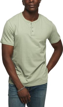 Lucky Brand Solid Short Sleeve Cotton Henley in Lily Pad at Nordstrom, Size Xx-Large