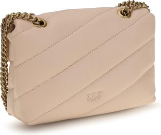 Pinko Womens Shoulder Bag Love Baby Cameo Pink-Antique Gold Calf Leather Pink/antique