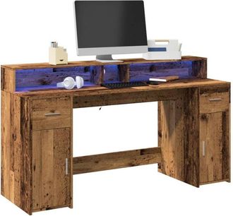 vidaXL Vidaxl - Escritorio Con Led Madera Ingenier&iacute;a Envejecida 160x55x91 Cm