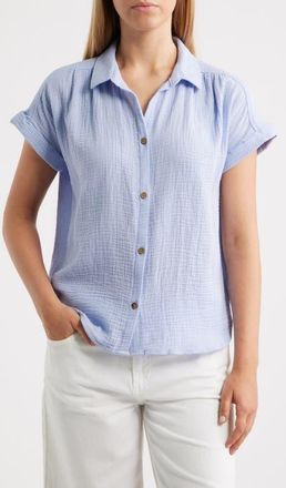 Beach Lunch Lounge Devin Gauze Shirt in Light Denim at Nordstrom, Size X-Small
