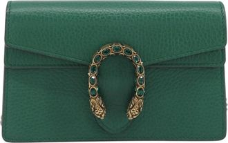 Gucci Dionysus Leather Green Leather Handbag (Pre-Owned)