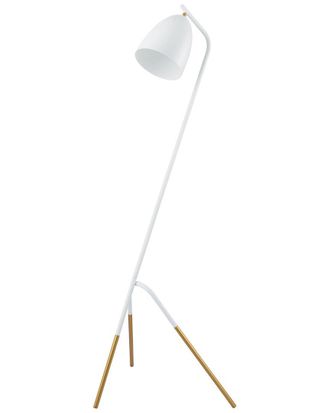 Eglo Eglo Westlinton 1 Light Floor Lamp With White & Gold Finish & White Metal Shade