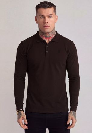 Siksilk Hombres Marr&oacute;n LS Polo con Botones XXL