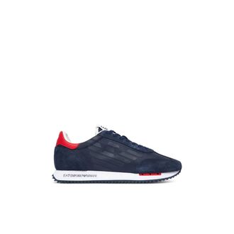 Emporio Armani Sneaker in tessuto e camoscio - - Shoes - Uomo - Blu - 41 1/2 EU