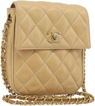 Chanel Pre-owned Vintage Schoudertas - Dames - Vintage Schoudertas - Beige - ONE Size - Leer - Vintage