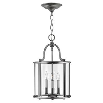 Netlighting Gentry 4 Light Medium Ceiling Lantern Pendant Pewter E14 in Grey