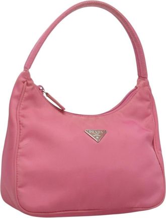 Prada Hobo Tessuto Pink Nylon Handbag (Pre-Owned)
