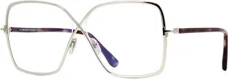 Tom Ford FT5841-B016 Square Full Rim Palladium Eyeglasses - Silver