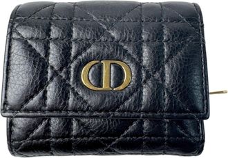 Dior Black Leather Wallet (Tri-Fold) (Pre-Owned)