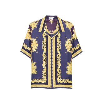 Versace Barocco-print Short-sleeve Shirt
