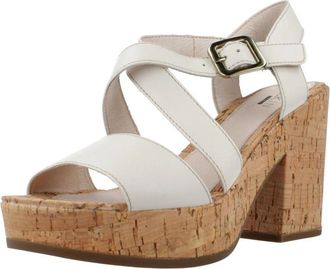Stonefly Witte Sleehak Sandalen Elegant Casual Ontwerp - Dames - Sandalen met hakken - Wit - 39 EU - Leer - Schoenen