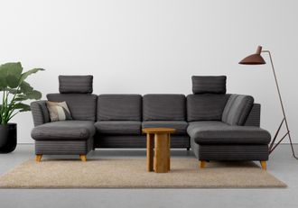 HOME AFFAIRE Wohnlandschaft »Trelleborg U-Form« wahlweise mit Bettfunktion und Bettkasten, inkl. Federkern-Polsterung