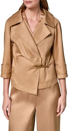 DKNY Bar Hardware Cotton Blend Jacket in Fawn at Nordstrom, Size X-Small