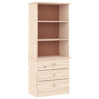 vidaXL Vidaxl - Librer&iacute;a Con Cajones Alta Madera Maciza De Pino 60x35x142 Cm