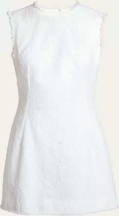 Dolce & Gabbana Rachel Linen Mini Dress with Frayed Trim