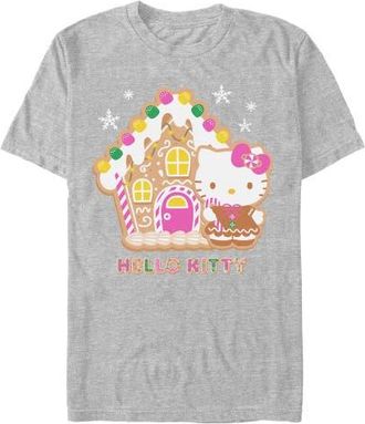 Hello Kitty Mens Hello Kitty Gingerbread House and Kitty T Shirt in Sport Grey at Nordstrom, Size Xxx-Large