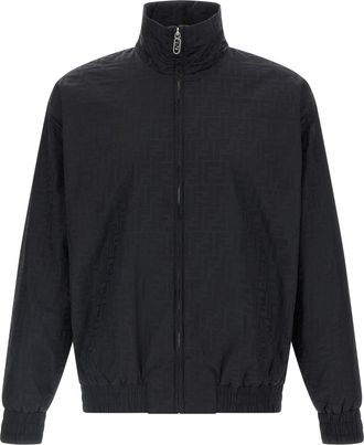 Fendi Bomber Nylon Ff Puffer Jackets Nero-Uomo