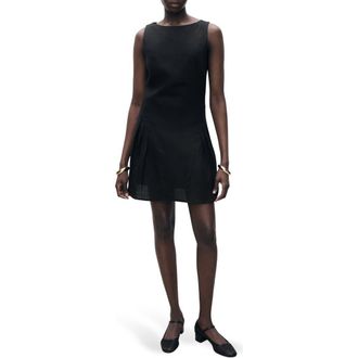Mango Pleated Sleeveless Dress in Black at Nordstrom, Size 2