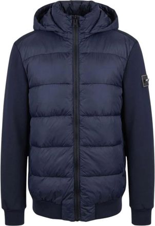 Baldinini Effen gewatteerd jack - Heren - Jassen - Blauw - Maat: M Zijde