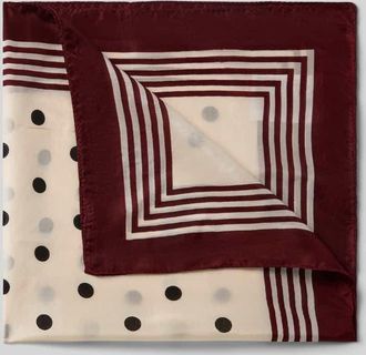 Stefanel Seidentuch im Allover-Look Modell FOULARD POIS in Weiss, Gr&ouml;&szlig;e 1
