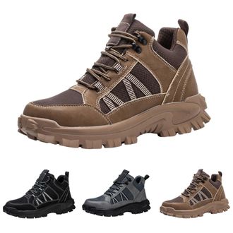 Generic Mens Safety Work Boots Waterproof Lightweight High Top Shoes Ankle Support Quick Lace Boots Anti-Puncture Breathable, Comfort Fit with Slip-Resistant 