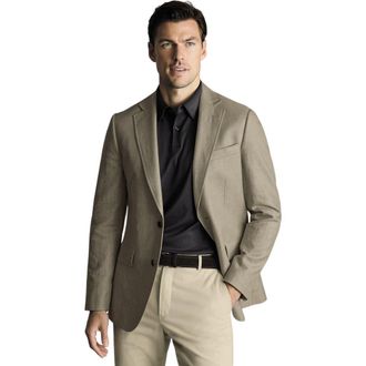 CHARLES TYRWHITT Linen Cotton Jacket in Limestone at Nordstrom, Size 40