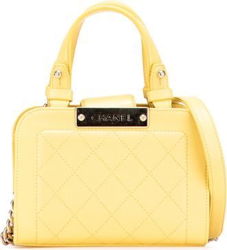 Chanel Pre-owned Womens Coco Handle Top Bag - Yellow Leather - One Size