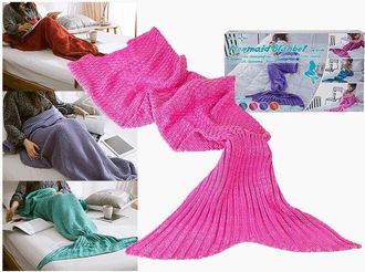 Trade Shop Trade Shop - Coperta Forma Coda Sirena Plaid Soffice Per Adulti Sirenetta 140x70cm Soft