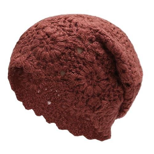 Bonnet Femme Printemps/Été ZLYC - Crochet Main, Coton, Taille Unique 54-56cm