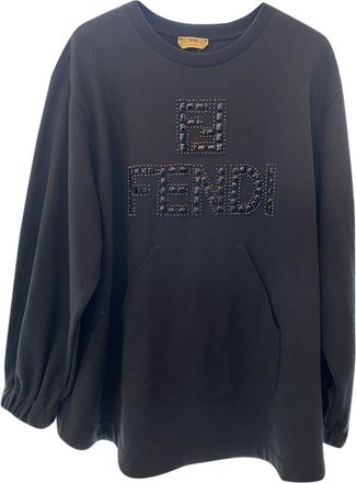 Fendi Open Back Crystal Logo Jumper Size S