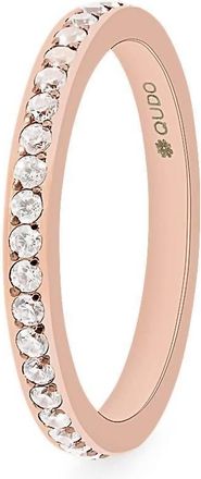 Qudo Womens Spacer Eternity Small Ring In Rose Gold