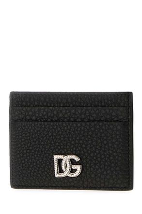 Dolce & Gabbana Logo-Embossed Leather Card Case - Black