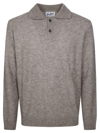 MC2 Saint Barth Alfie Alpaca Heathered Knit Polo Shirt