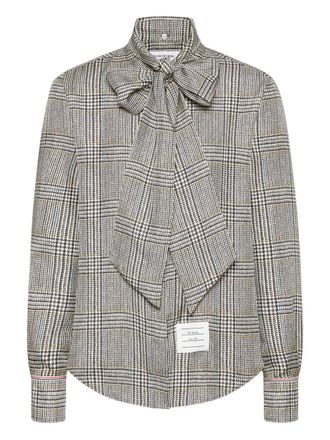 Thom Browne Hunting tweed silk twill shirt - women - Fabric - 36 - Black