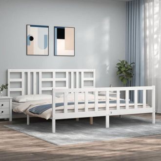 vidaXL Vidaxl - Estructura De Cama Sin Colch&oacute;n Madera Maciza Blanca 200x200 Cm