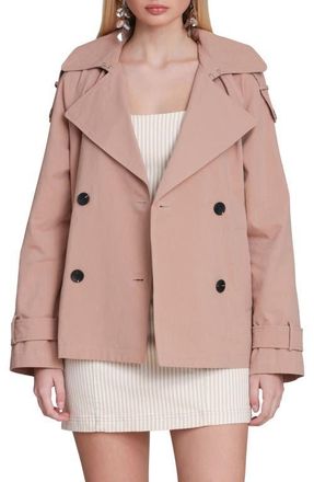 Avec Les Filles Double Breasted Short Trench Coat in Biscuit at Nordstrom, Size Xx-Large
