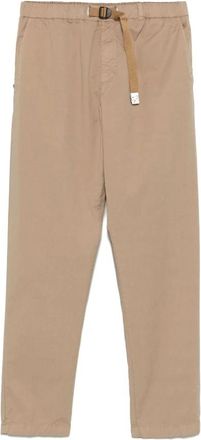 White Sand Beige Katoenen Broek met Riem - Heren - Slim Fit Broeken - Beige - L - Katoen - Broeken