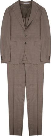 Tagliatore Brown Vesuvio Virgin Wool Suit