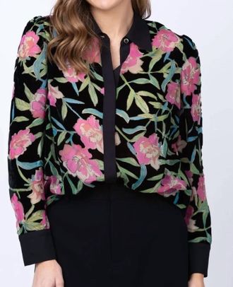 Milly Burnout Velvet Top In Multicolor