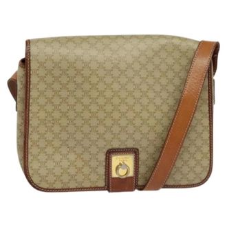 Celine Pre-owned Cross Body Bags, female, Beige, Size: ONE SIZE Pre-owned Vintage macadam shoulder bag