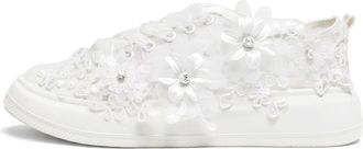 Emily Bridalwear 115-12 Womens Wedding Sneakers Flats Tennis Shoes Bling Rhinestone Sneakers,Ivory,5 UK