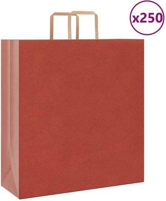 vidaXL Bolsas De Papel Con Asas 250 Uds Rojo 45x17x48 Cm Vidaxl