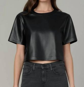 Joe's The Boxy Vegan Leather Tee In Black